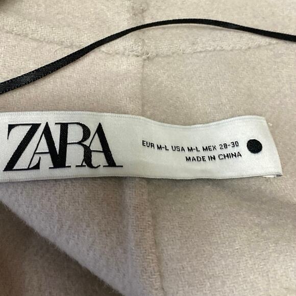 Zara Women's Beige Sleeveless Belted Pocket Long Trench Coat Jacket Size M/L - Picture 4 of 4